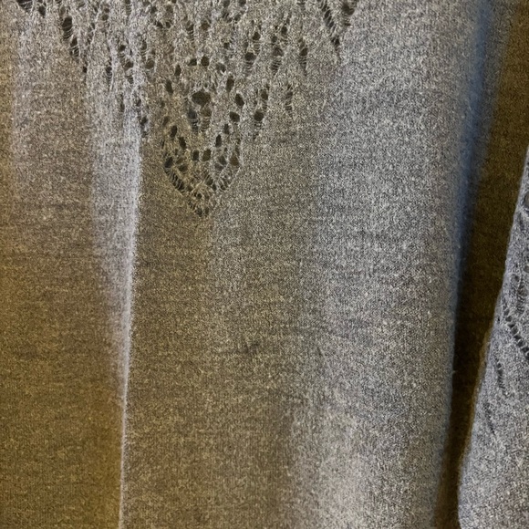 Free People Gray Lace Knit Sweater Oversized - Picture 3 of 6
